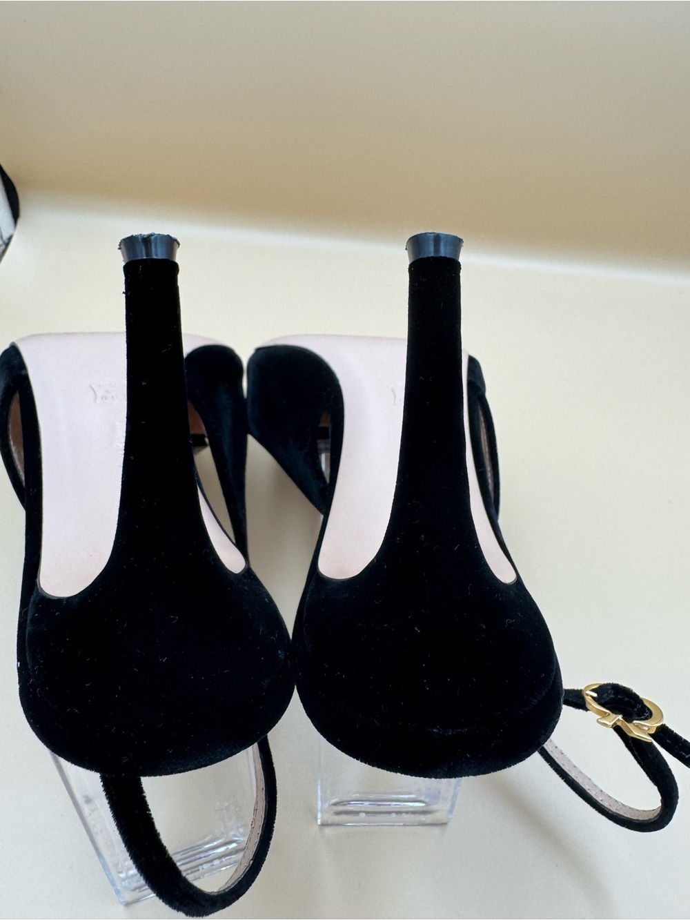 Gianvito Rossi Crystal Slingback Pumps Black EU 41.5 US 11 Heels Italy - Picture 11 of 15